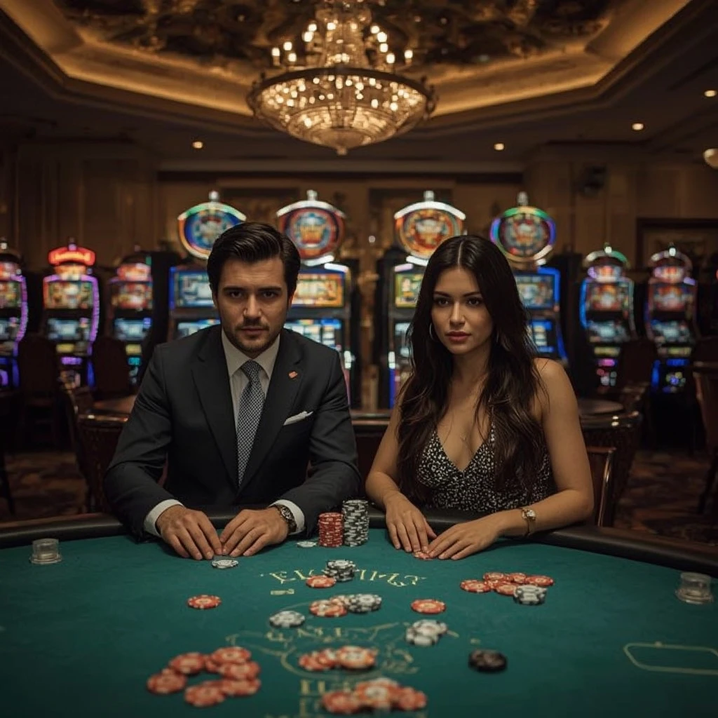 Two poker players at BETITALL CASINO